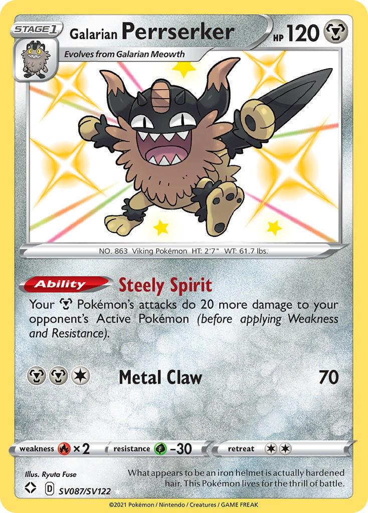 Shining Fates Galarian Perrserker Pokémon card